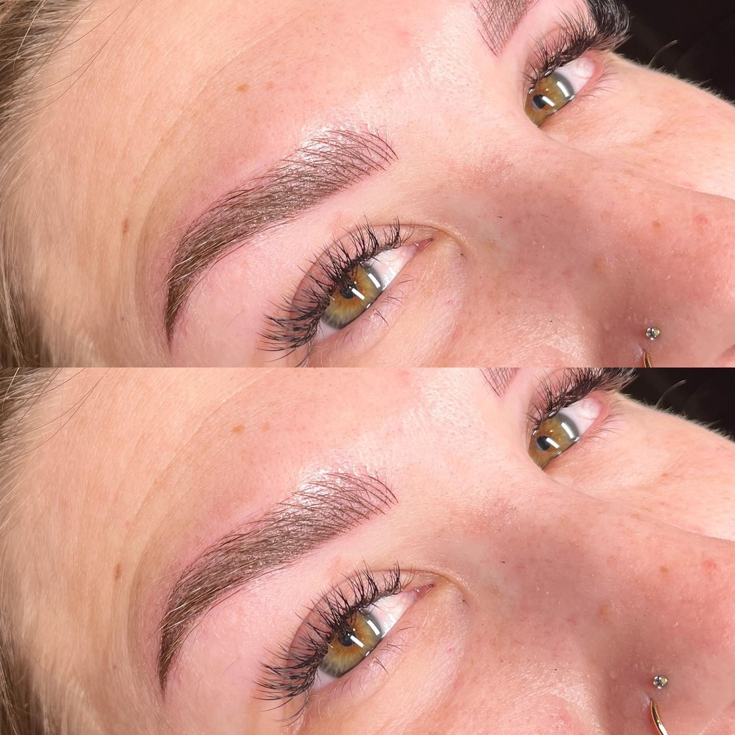 Ombre brows before and after